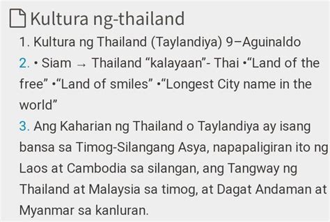 kultura ng thailand brainly|Thailand .
